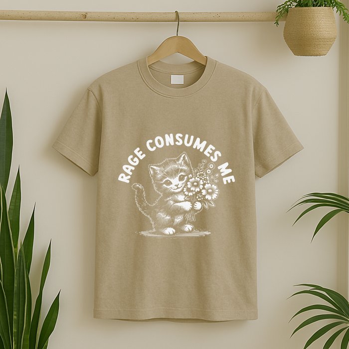 Rage Consumes Me Cat Funny Hilarious Kitten Meme T-Shirt