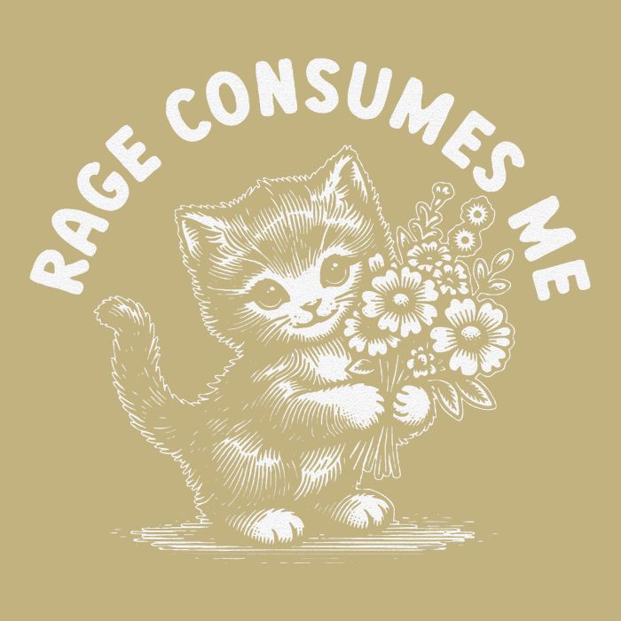 Rage Consumes Me Cat Funny Hilarious Kitten Meme Sustainable Beanie