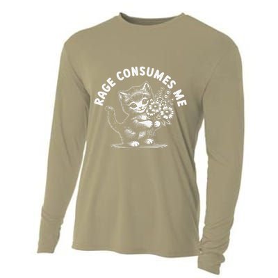 Rage Consumes Me Cat Funny Hilarious Kitten Meme Cooling Performance Long Sleeve Crew