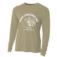 Rage Consumes Me Cat Funny Hilarious Kitten Meme Cooling Performance Long Sleeve Crew