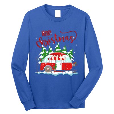 Rvs Camping Merry Christmas Funny Camper Tree Xmas Snow Funny Gift Long Sleeve Shirt