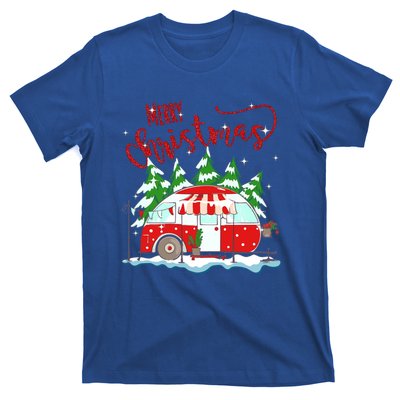 Rvs Camping Merry Christmas Funny Camper Tree Xmas Snow Funny Gift T-Shirt