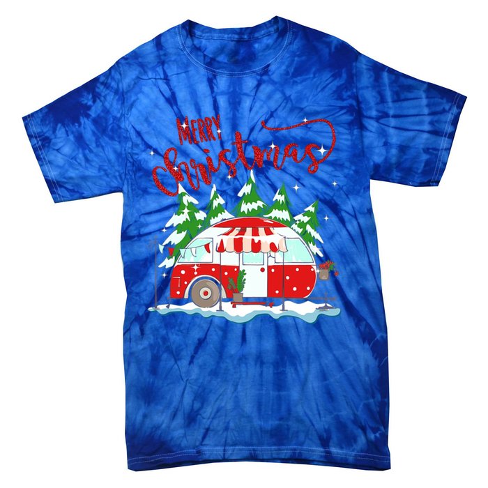 Rvs Camping Merry Christmas Funny Camper Tree Xmas Snow Funny Gift Tie-Dye T-Shirt