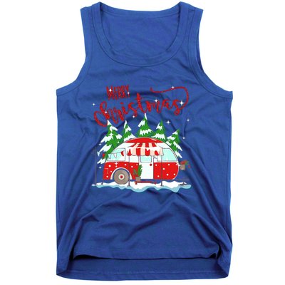 Rvs Camping Merry Christmas Funny Camper Tree Xmas Snow Funny Gift Tank Top