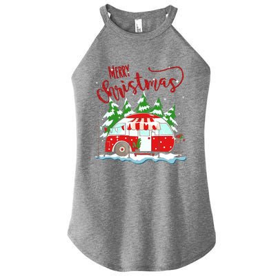 Rvs Camping Merry Christmas Funny Camper Tree Xmas Snow Funny Gift Women’s Perfect Tri Rocker Tank