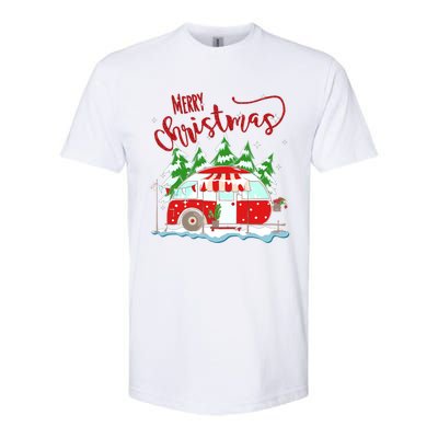 Rvs Camping Merry Christmas Funny Camper Tree Xmas Snow Funny Gift Softstyle CVC T-Shirt