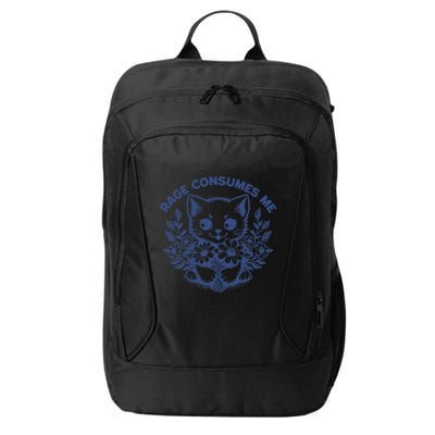 Rage Consumes Me Cat Flower Cute Kitty Cat Meme Funny Gift City Backpack