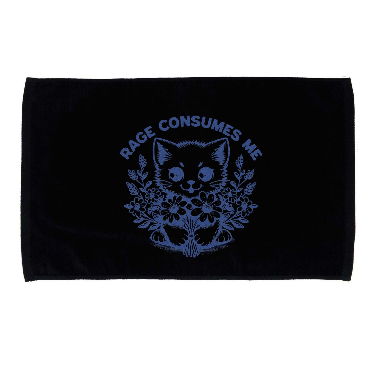 Rage Consumes Me Cat Flower Cute Kitty Cat Meme Funny Gift Microfiber Hand Towel