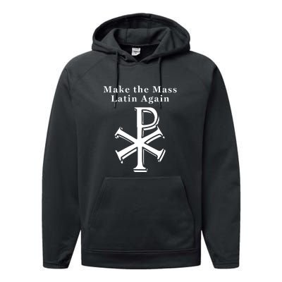 Roman Catholic Make The Mass Latin Again Performance Fleece Hoodie