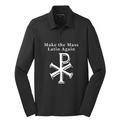 Roman Catholic Make The Mass Latin Again Silk Touch Performance Long Sleeve Polo