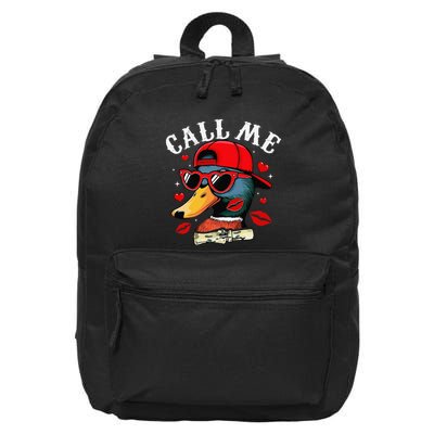 Retro Call Me Valentines Duck Hunting Southern 16 in Basic Backpack