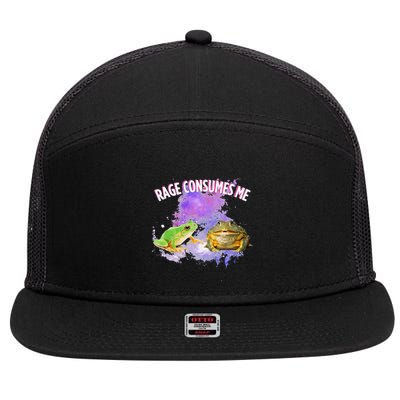 Rage Consumes Me Meme Oddly Specific Memes Funny Memes Frog 7 Panel Mesh Trucker Snapback Hat