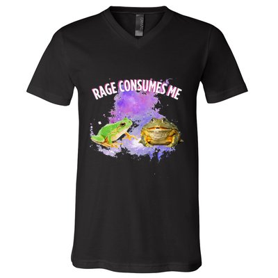 Rage Consumes Me Meme Oddly Specific Memes Funny Memes Frog V-Neck T-Shirt