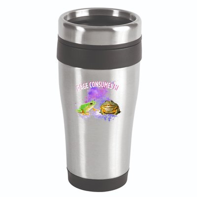Rage Consumes Me Meme Oddly Specific Memes Funny Memes Frog 16oz Travel Tumbler