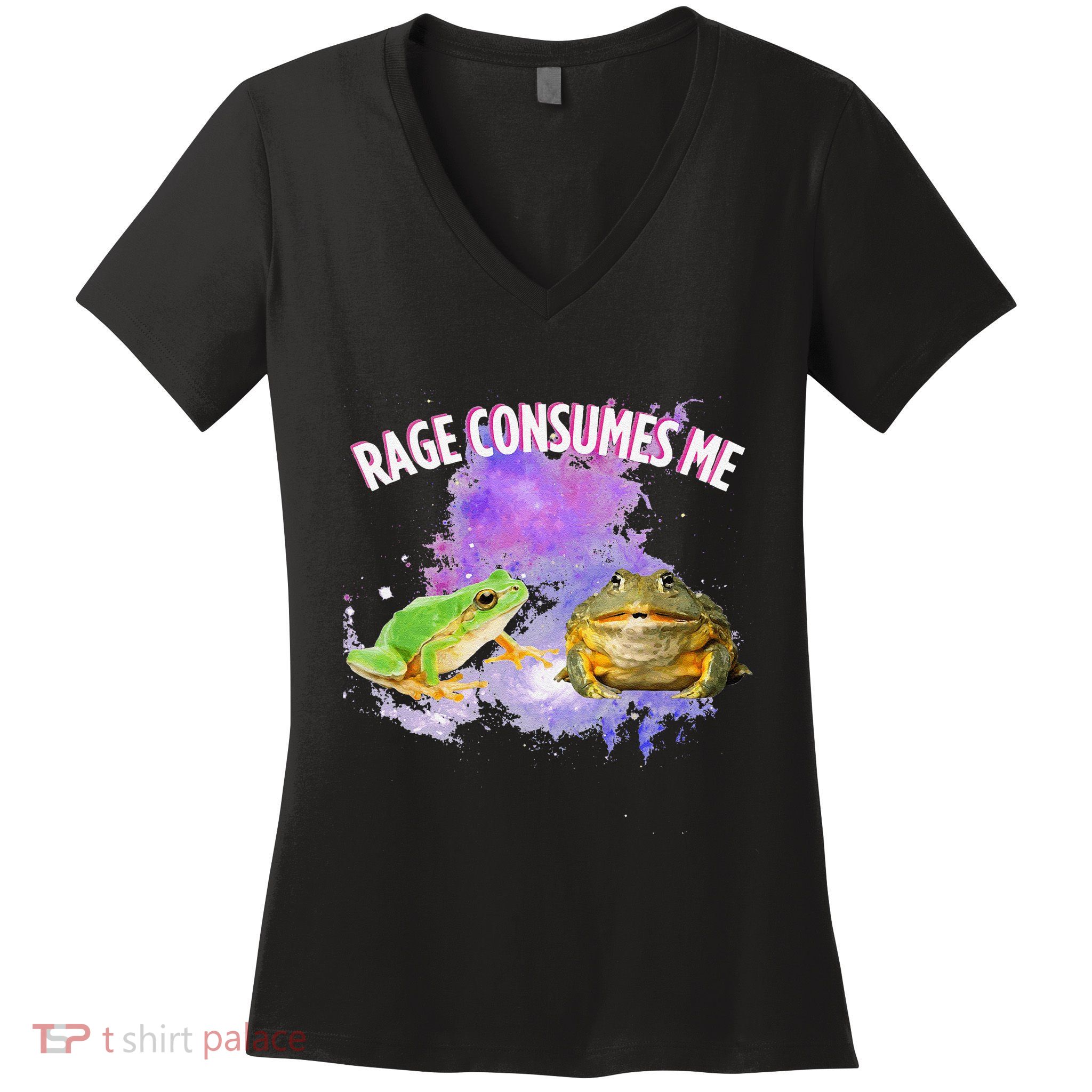 Rage Consumes Me Meme Oddly Specific Memes Funny Memes Frog Women's V-Neck T-Shirt