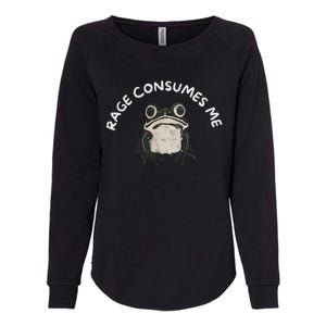 Rage Consumes Me Funny Frog Womens California Wash Sweatshirt