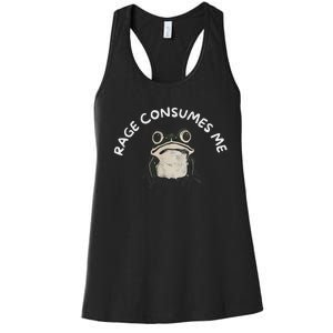 Rage Consumes Me Funny Frog Women's Racerback Tank