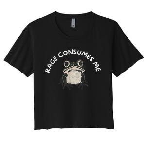 Rage Consumes Me Funny Frog Women's Crop Top Tee