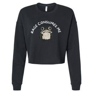 Rage Consumes Me Funny Frog Cropped Pullover Crew