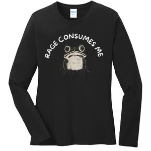 Rage Consumes Me Funny Frog Ladies Long Sleeve Shirt