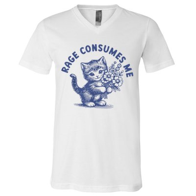 Rage Consumes Me V-Neck T-Shirt