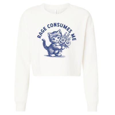 Rage Consumes Me Cropped Pullover Crew
