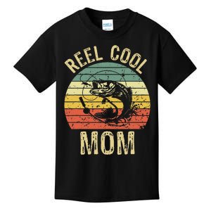 Reel Cool Mom Fishing Gifts Fishing Lovers Retro Kids T-Shirt