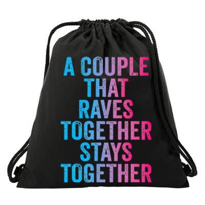 Rave Couple Matching EDM Dance Music Festival Trippy Drawstring Bag