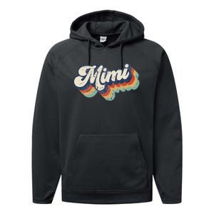 Retro Cute Mimi For Grandma Best Mimi Ever Mother's Day Performance Fleece Hoodie