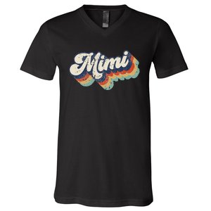 Retro Cute Mimi For Grandma Best Mimi Ever Mother's Day V-Neck T-Shirt