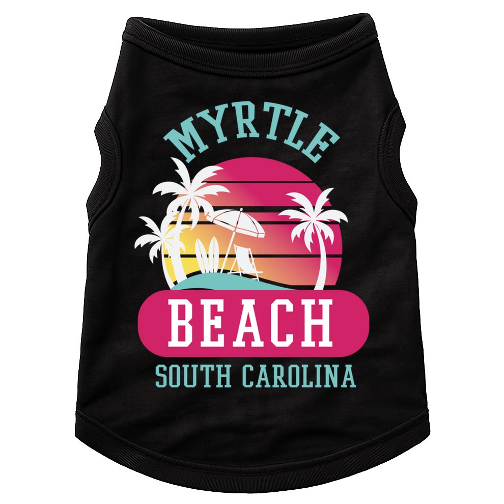 Retro Cool Myrtle Beach Sc Beaches Gift Doggie Tank