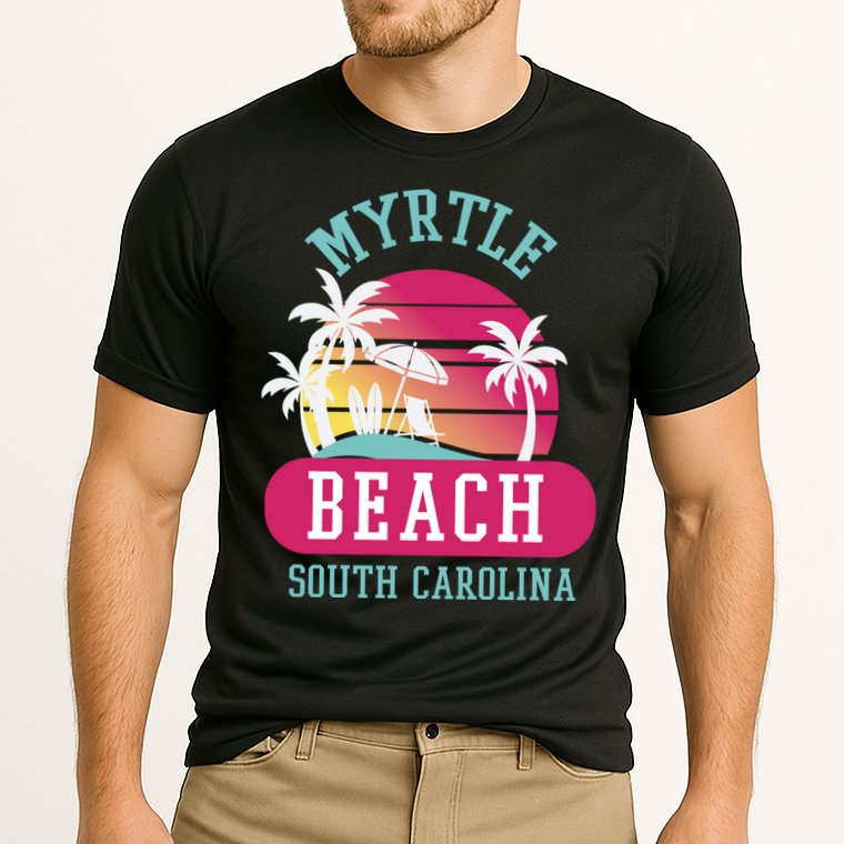 Retro Cool Myrtle Beach Sc Beaches Gift Performance Shirt