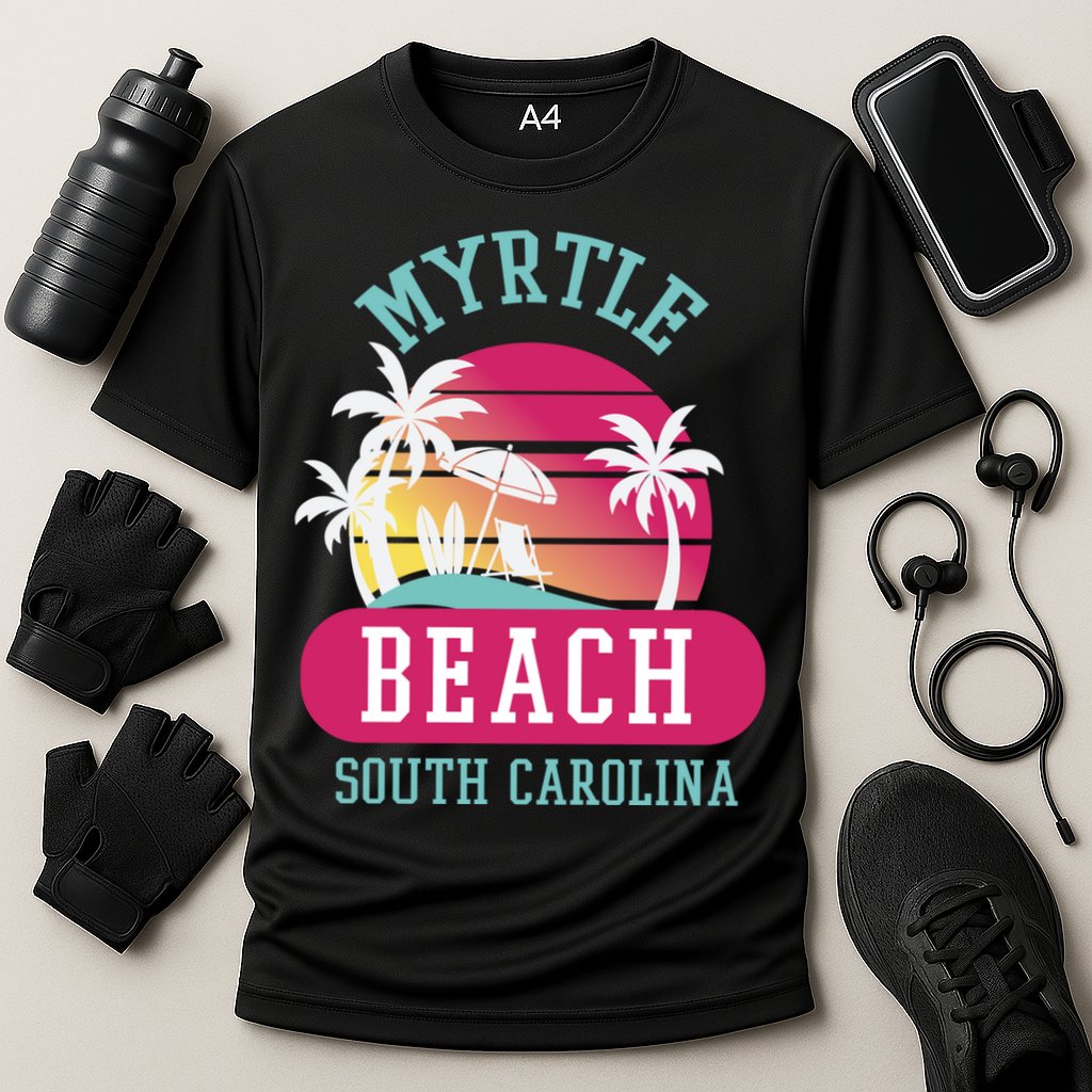 Retro Cool Myrtle Beach Sc Beaches Gift Performance Shirt