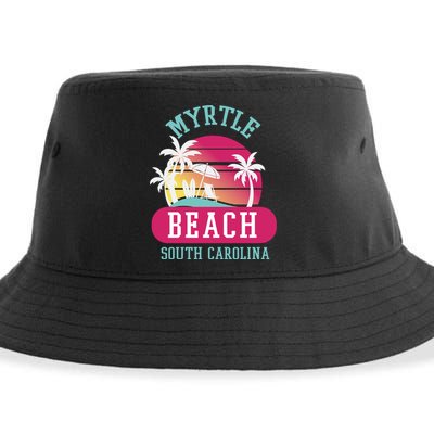 Retro Cool Myrtle Beach Sc Beaches Gift Sustainable Bucket Hat