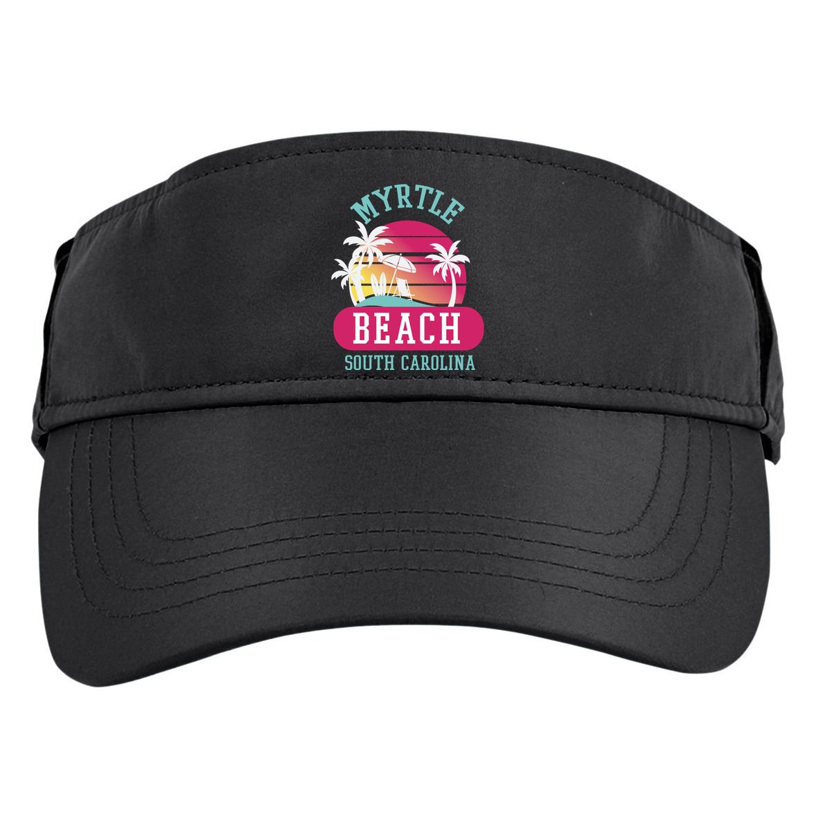 Retro Cool Myrtle Beach Sc Beaches Gift Adult Drive Performance Visor