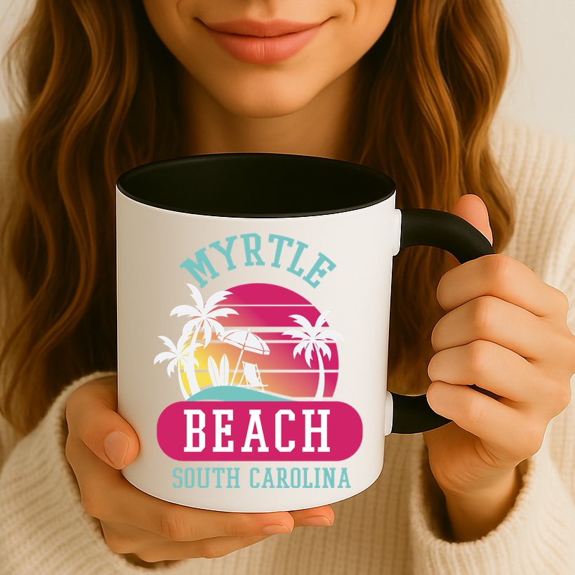 Retro Cool Myrtle Beach Sc Beaches Gift Mug