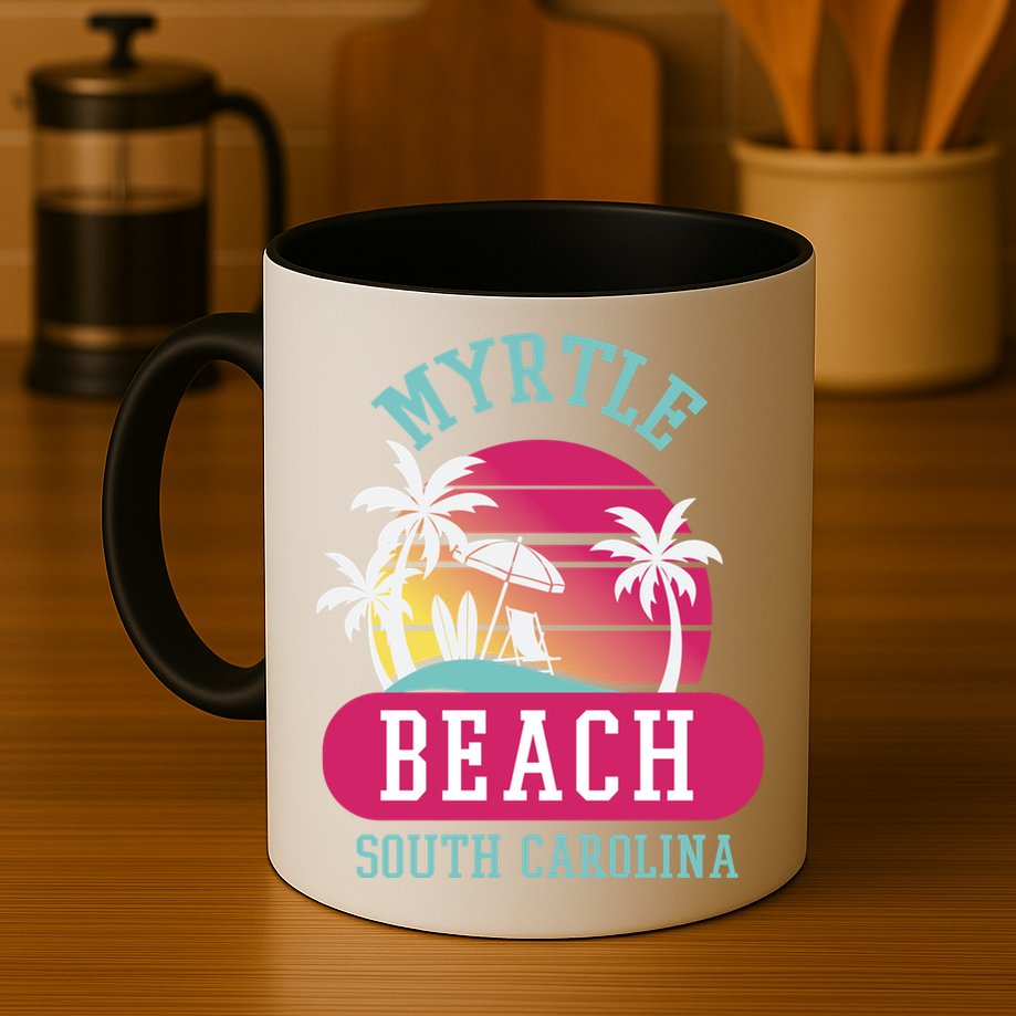 Retro Cool Myrtle Beach Sc Beaches Gift Mug