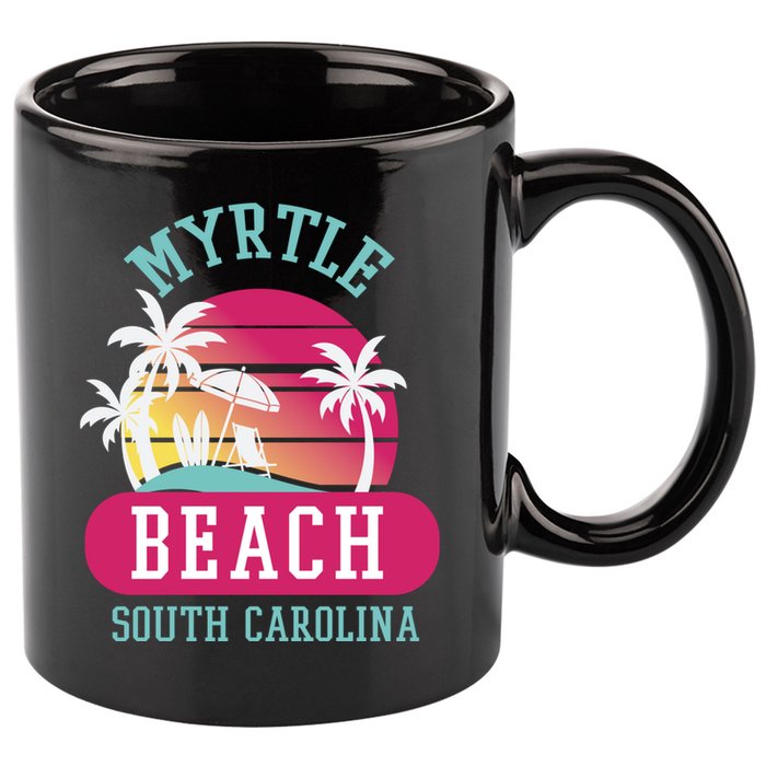Retro Cool Myrtle Beach Sc Beaches Gift 11oz C Handle Ceramic Mug