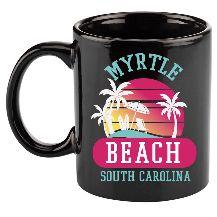 Retro Cool Myrtle Beach Sc Beaches Gift 11oz C Handle Ceramic Mug