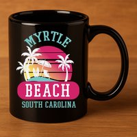 Retro Cool Myrtle Beach Sc Beaches Gift 11oz C Handle Ceramic Mug