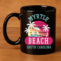 Retro Cool Myrtle Beach Sc Beaches Gift 11oz C Handle Ceramic Mug