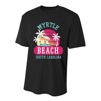 Retro Cool Myrtle Beach Sc Beaches Gift Youth Performance Sprint T-Shirt