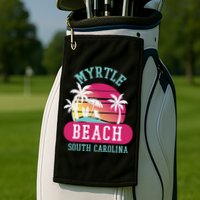 Retro Cool Myrtle Beach Sc Beaches Gift Golf Towel