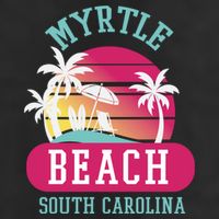 Retro Cool Myrtle Beach Sc Beaches Gift Golf Towel