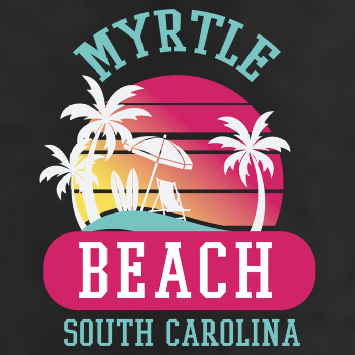 Retro Cool Myrtle Beach Sc Beaches Gift Golf Towel