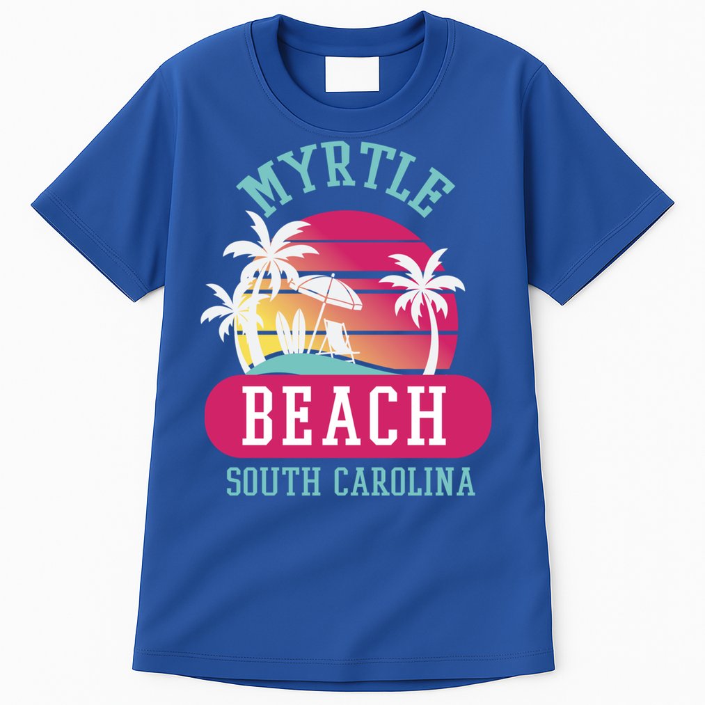 Retro Cool Myrtle Beach Sc Beaches Gift Tall T-Shirt