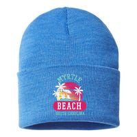 Retro Cool Myrtle Beach Sc Beaches Gift Sustainable Knit Beanie