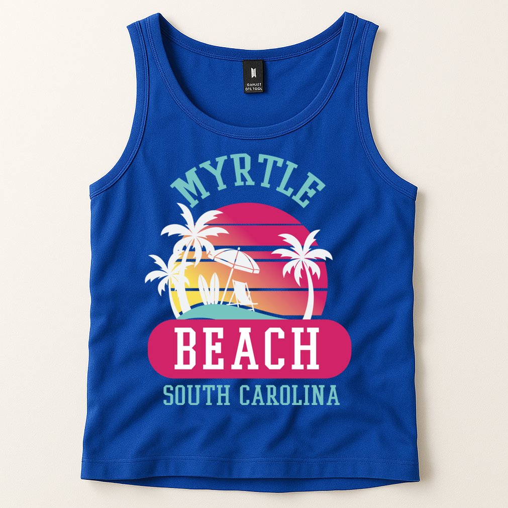 Retro Cool Myrtle Beach Sc Beaches Gift Tank Top