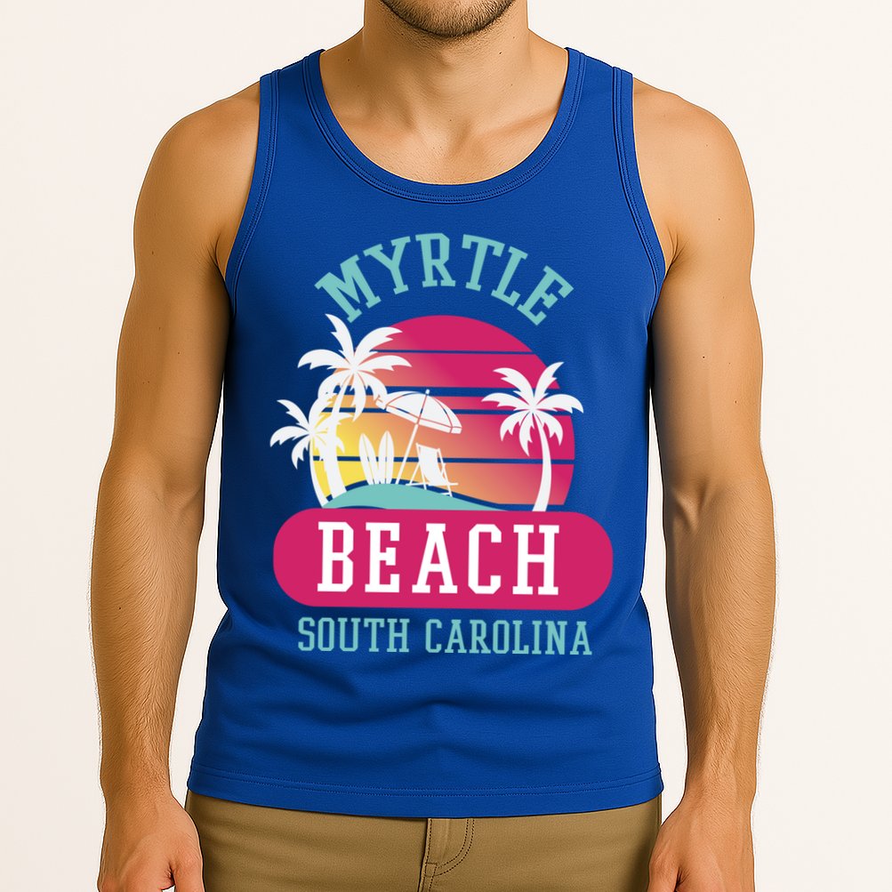 Retro Cool Myrtle Beach Sc Beaches Gift Tank Top