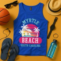 Retro Cool Myrtle Beach Sc Beaches Gift Tank Top